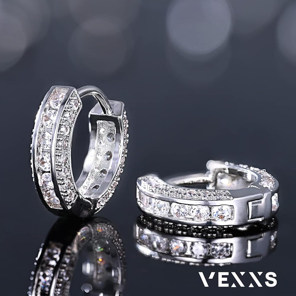 Amazon | VEXXS フープピアス メンズ 18G 両耳 直径15.5mm CZ